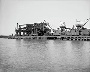 Clam Shell Ore Unloading Plant Print, Conneaut Ohio ca 1900