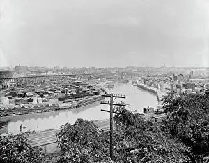 Black And White Aerial View Prints: The Cleveland Flats, c1901. Creator: Unknown