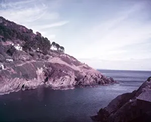 Cornish Fishing Village Prints: Cliffs at Polperro, Cornwall, c1955. Creator: Arthur Charles Kirby Ware