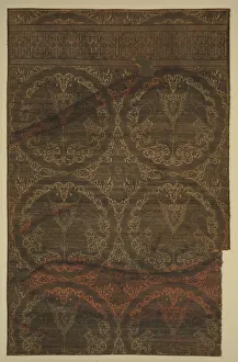 Cloth of gold with felines and eagles, 1225-1275. Creator: Unknown Cloth of gold with felines and eagles, 1225-1275. Creator: Unknown