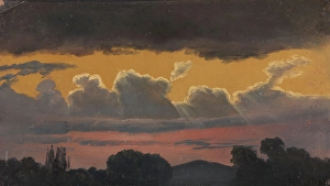 Atmospheric Landscape Art Prints: Cloud Study over Landscape, 1838. Creator: Knud Baade