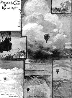 Air Transport History Prints: Through the Clouds by Day and Night, 1881. Creator: Unknown