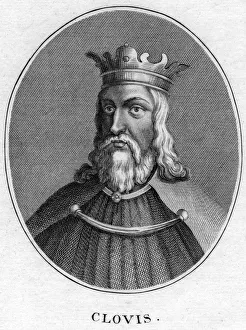 Prints of Clovis, King of the Franks. Clovis I (c466-511) converted to Christianity and was baptized in 496 AD. He was the first Christian King of the Franks Images Dated 2007 January: Clovis I Print: Early Christian King of the Franks