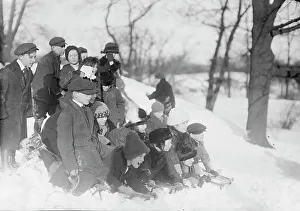 Central Park Winter Scene Prints: Coasting - Central Park, between c1910 and c1915. Creator: Bain News Service