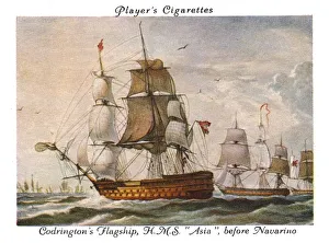 Naval Print: H.M.S. Asia before Navarino, 1936