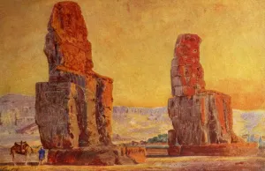 Amenhotep III Statue Prints: Colosses of Thebes, c1918-c1939. Creator: Unknown