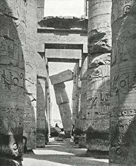 Archaeological Site In Egypt Prints: Columns of the Hypostyle Hall, Karnak, Egypt, 1895. Creator: W &s Ltd