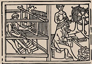 Combing, Spinning and Weaving of Wool Print, 1479