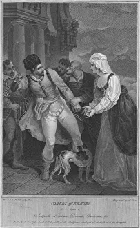 Black And White Monochrome Image Prints: Comedy of Errors Act 4 Scene 4