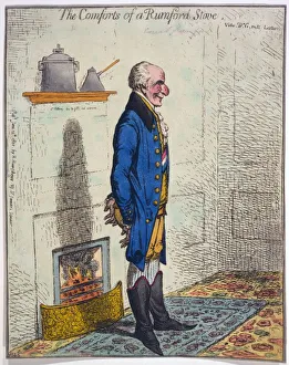 Rumford Stove Print, 1800 (Hand Coloured Engraving)