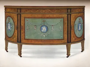 Print of Commode in Lunette Form, c1775