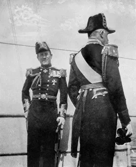 British Royalty In The 20th Century Prints: Commodore Keppel with the Duke of Connaught, 1908. Artist: Queen Alexandra