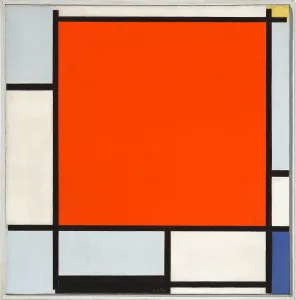 Prints of Composition with Large Red Plane, Bluish Gray, Yellow, Black and Blue, 1922. Private Collection Piet Mondrian Prints: Composition with Large Red Plane, Bluish Gray, Yellow, Black and Blue Print