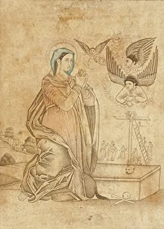 Calvary Scene Painting Prints: Composition with the Virgin Mary, c1675. Creator: Unknown