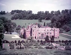 Prints of Compton Wynyates, Warwickshire, c1955. Tudor country house, listed building constructed of red brick and built around a central courtyard Spencer Compton Prints: Compton Wynyates Print, c1955