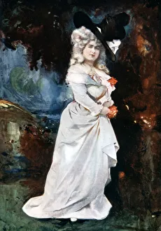 Connie Ediss in 18th-century dress Print, c1902