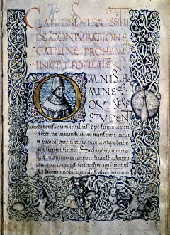 The conspiracy of Catiline, by Gaius Salustio Crispus, illuminated cover in a 15th century codex The conspiracy of Catiline, by Gaius Salustio Crispus, illuminated cover in a 15th century codex