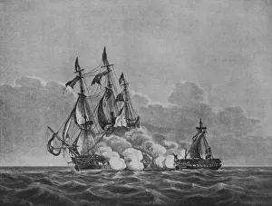 Ocean Transportation History Prints: The Constitution and the Java, c1813. Artist: Nicholas Pocock