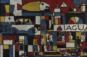 Constructive Print with Street Scene and Fish, 1946