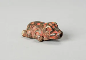 Ancient Lime Frog Container Print, c. A.D. 600/1000