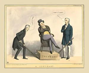 British Politician Caricatures Prints: A Contrast, c1838. Creator: Unknown