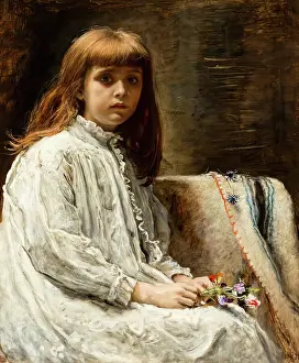 Pre Raphaelite Paintings Prints: The Convalescent, 1875. Creator: John Everett Millais