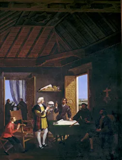 Conversation in the Chapter House of the Monastery of Columbus, physicist Garcia Fernandez Conversation in the Chapter House of the Monastery of Columbus, physicist Garcia Fernandez