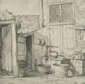 Historic Netherlands Landscape Prints: Corner of a backyard. Creator: Unknown
