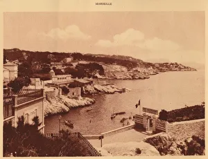 French Riviera Coastline Prints: The Corniche, Marseille, 1930. Creator: Unknown