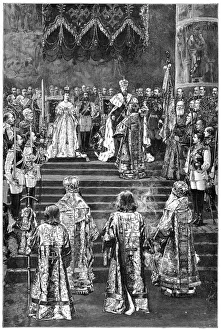 The coronation of Emperor Alexander III and Empress Maria Fyodorovna, 1883 (late 19th century) The coronation of Emperor Alexander III and Empress Maria Fyodorovna, 1883 (late 19th century)