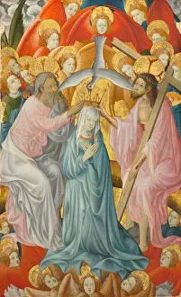 Master of Rubielos de Mora Print: The Coronation of the Virgin with the Trinity, c. 1400