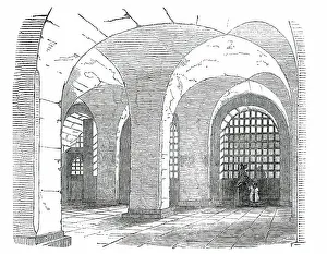Old London Buildings Prints: Corridor, Newgate Prison, 1850. Creator: Unknown