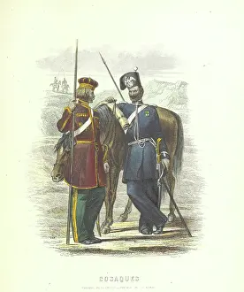Russian Military Uniform Prints: Cossacks, 1855. Creator: Boyer