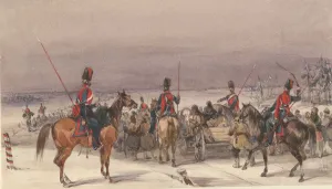Cossacks convoying deportees, 1831. Artist: Anonymous Cossacks convoying deportees, 1831. Artist: Anonymous