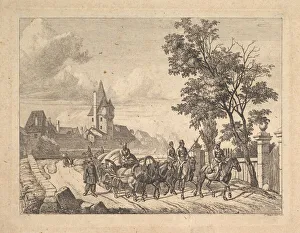 White Horse Riding Prints: The Cossacks Escorting the Baggage Wagon, 1816. Creator: Johann Christian Erhard