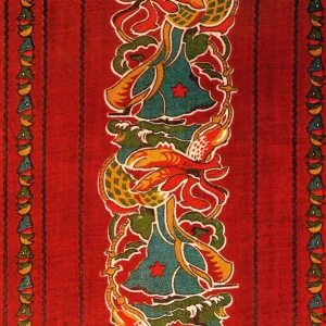 Cotton Print, Late 19th Century Russian Folk Art