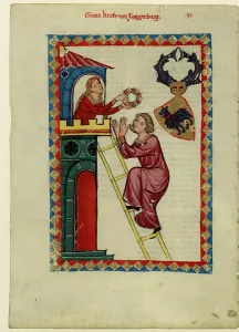 Count Kraft III of Toggenburg (From the Codex Manesse), Between 1305 and 1340. Artist: Anonymous Count Kraft III of Toggenburg (From the Codex Manesse), Between 1305 and 1340. Artist: Anonymous