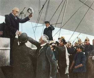 Early Air Transport History Prints: Count Zeppelin, 1908, (1936). Creator: Unknown