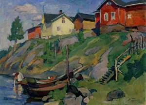 A country village in Finland, 1915. Artist: Braz, Osip Emmanuilovich (1872-1936) A country village in Finland, 1915. Artist: Braz, Osip Emmanuilovich (1872-1936)