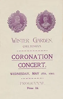 Cover of programme for a Coronation Concert at the Winter Garden, Cheltenham, 1902 Cover of programme for a Coronation Concert at the Winter Garden, Cheltenham, 1902
