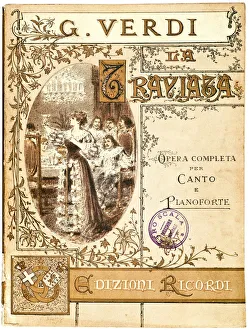 Cover of the vocal score of opera La Traviata by Giuseppe Verdi, 1853 Cover of the vocal score of opera La Traviata by Giuseppe Verdi, 1853