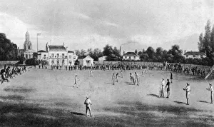 Cricket In The 20th Century Prints: A cricket match in progress at Kennington Oval, London, 1848 (1912)