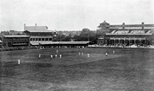 A cricket match in progress at Lords cricket ground, London, 1912 A cricket match in progress at Lords cricket ground, London, 1912