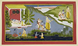 Indian Heritage Artwork Prints: Crossing the Ganges, 1712. Creator: Unknown