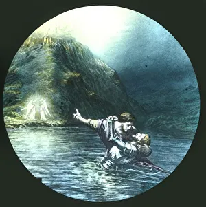 Pilgrims Progress Prints: Crossing the River of Death, c1910. Creator: Unknown