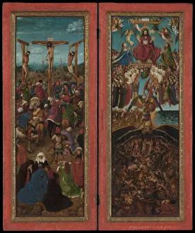 Prints of The Crucifixion; The Last Judgment, ca. 1440-41 Jan Van Eyck Prints: Jan van Eyck's The Crucifixion; The Last Judgment Print, 1440-41