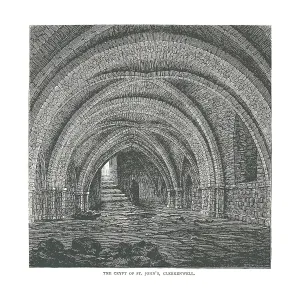 Monochrome Illustration Prints: The Crypt of St. Johns, 1878
