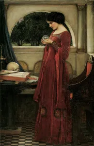 The Crystal Ball Print by John William Waterhouse