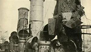 Zeebrugge Raid 1918 Prints: Damage to HMS Vindictive, First World War, 1918, (c1920). Creator: Unknown