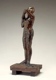 Female Figure Sculpture Prints: Dancer Adjusting the Shoulder Strap of Her Bodice, 1880s / 1890s. Creator: Edgar Degas